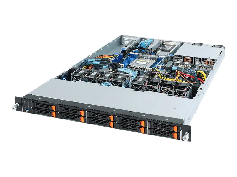 Gigabyte R162-Z10 (rev. 100) - Server - Rack-Montage - 1U - 1-Weg - keine CPU - RAM 0 GB - SATA/SAS/PCI Express - Hot-Swap 6.4 cm (2.5") Schacht/Schächte - keine HDD - AST2500 - 1GbE - kein Betriebssystem - Monitor: keiner
