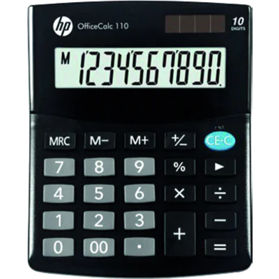 HP Tischrechner OfficeCalc 110 101 x 33 x 125 mm (B x H x T) Solar-Energie, Batterie schwarz HP Tischrechner OfficeCalc 110 101 x 33 x 125 mm (B x H x T) Solar-Energie, Batterie schwarz
