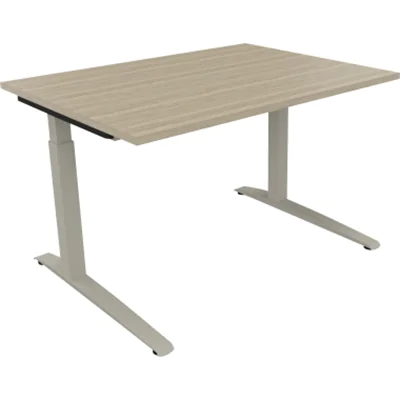 Schreibtisch Kufe Einzels. Quadrat B1600xT700xH650-850 si/Eiche Natur Schreibtisch Kufe Einzels. Quadrat B1600xT700xH650-850 si/Eiche Natur