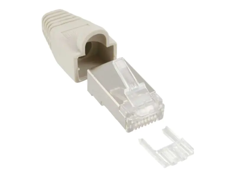InLine - Netzwerkanschluss - RJ-45 (M) - abgeschirmt - CAT 5e/6 - beige (Packung mit 100)
