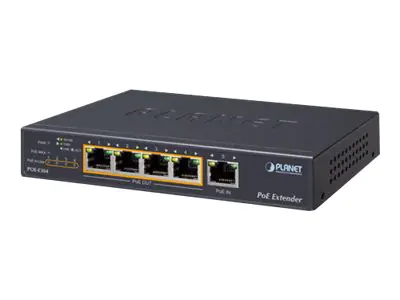 PLANET POE-E304 PoE Extender - Netzwerkextender - 1GbE - 10Base-T, 100Base-TX, 1000Base-T - 4 Anschlüsse - bis zu 200 m PLANET POE-E304 PoE Extender - Netzwerkextender - 1GbE - 10Base-T, 100Base-TX, 1000Base-T - 4 Anschlüsse - bis zu 200 m