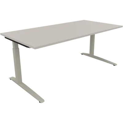 Schreibtisch Kufe Einzels. Quadrat B1800xT900xH650-850 si/Lichtgrau Schreibtisch Kufe Einzels. Quadrat B1800xT900xH650-850 si/Lichtgrau