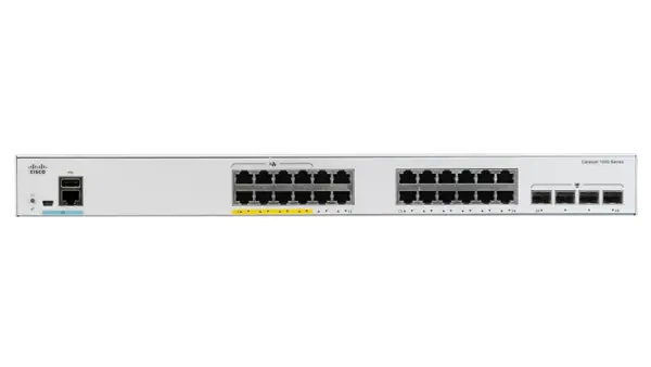 Cisco Catalyst 1000-24T-4X-L - Switch - managed - 24 x 10/100/1000 + 4 x 10 Gigabit SFP+ (Uplink) - an Rack montierbar