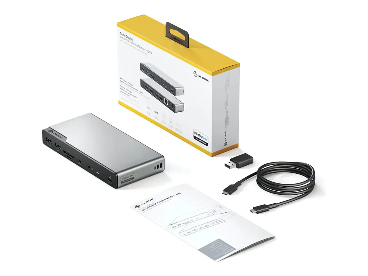 ALOGIC DV4 - Dockingstation - für Laptop - USB-C / USB-A - 3 x HDMI, DP - 1GbE ALOGIC DV4 - Dockingstation - für Laptop - USB-C / USB-A - 3 x HDMI, DP - 1GbE
