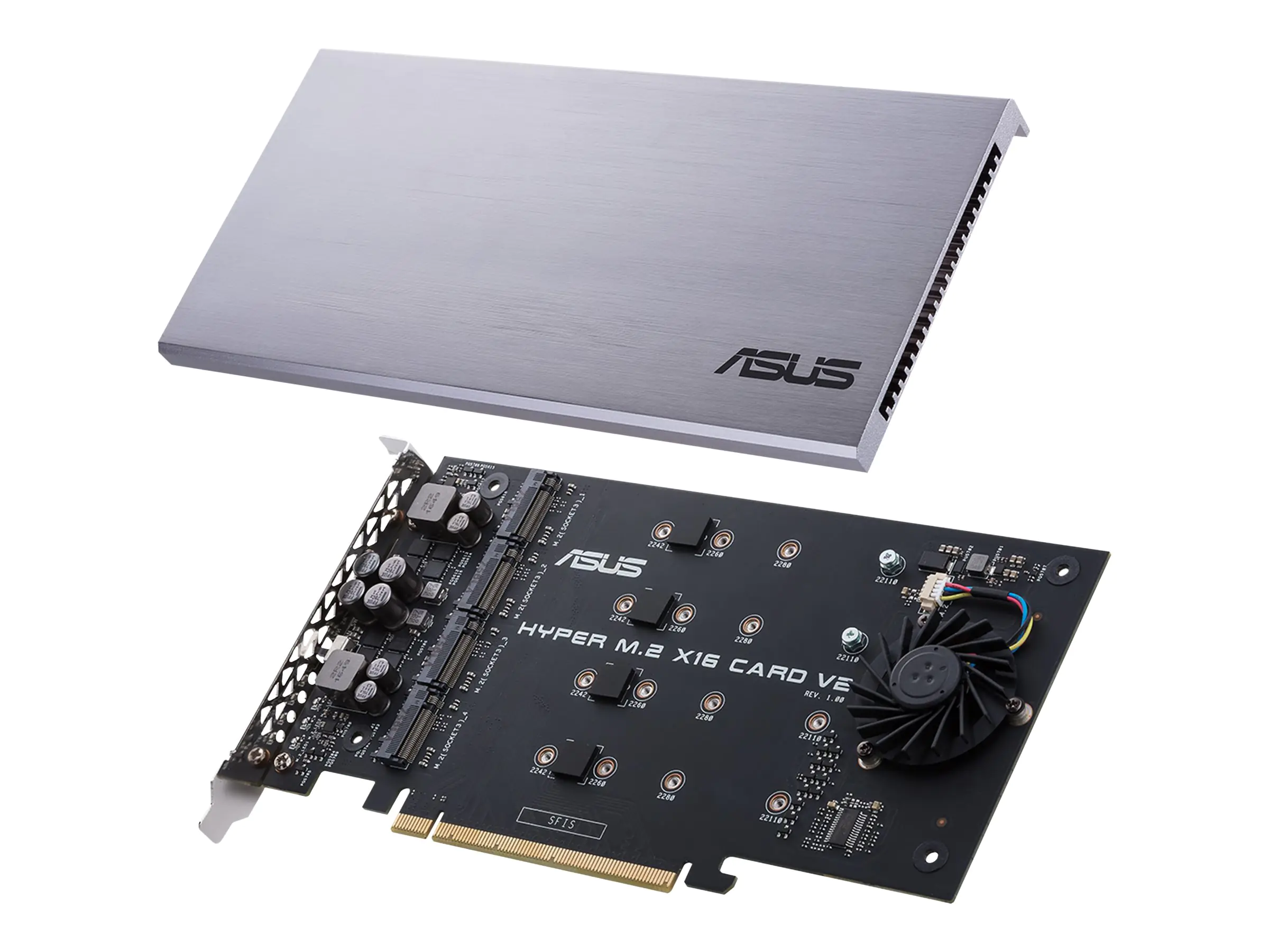 ASUS HYPER M.2 X16 CARD V2 - Schnittstellenadapter - M.2 - Expansion Slot to M.2 - M.2 Card - PCIe 3.0 x16 ASUS HYPER M.2 X16 CARD V2 - Schnittstellenadapter - M.2 - Expansion Slot to M.2 - M.2 Card - PCIe 3.0 x16