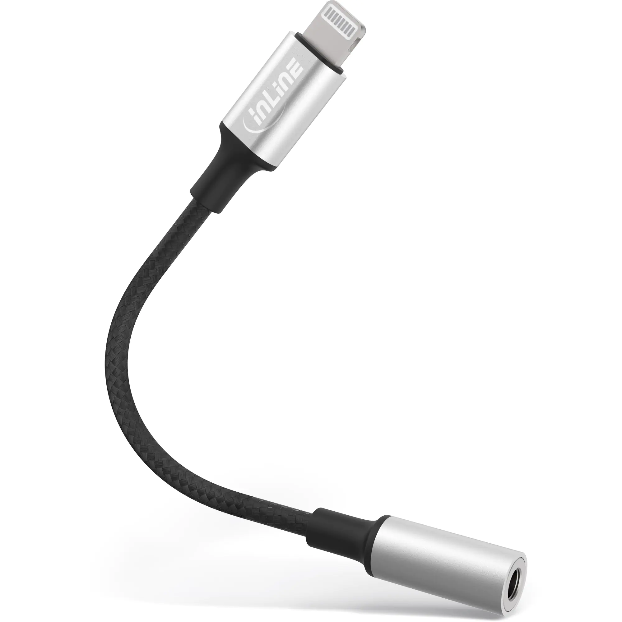 Lightning männlich zu Mini-Stecker weiblich - 10 cm - Schwarz