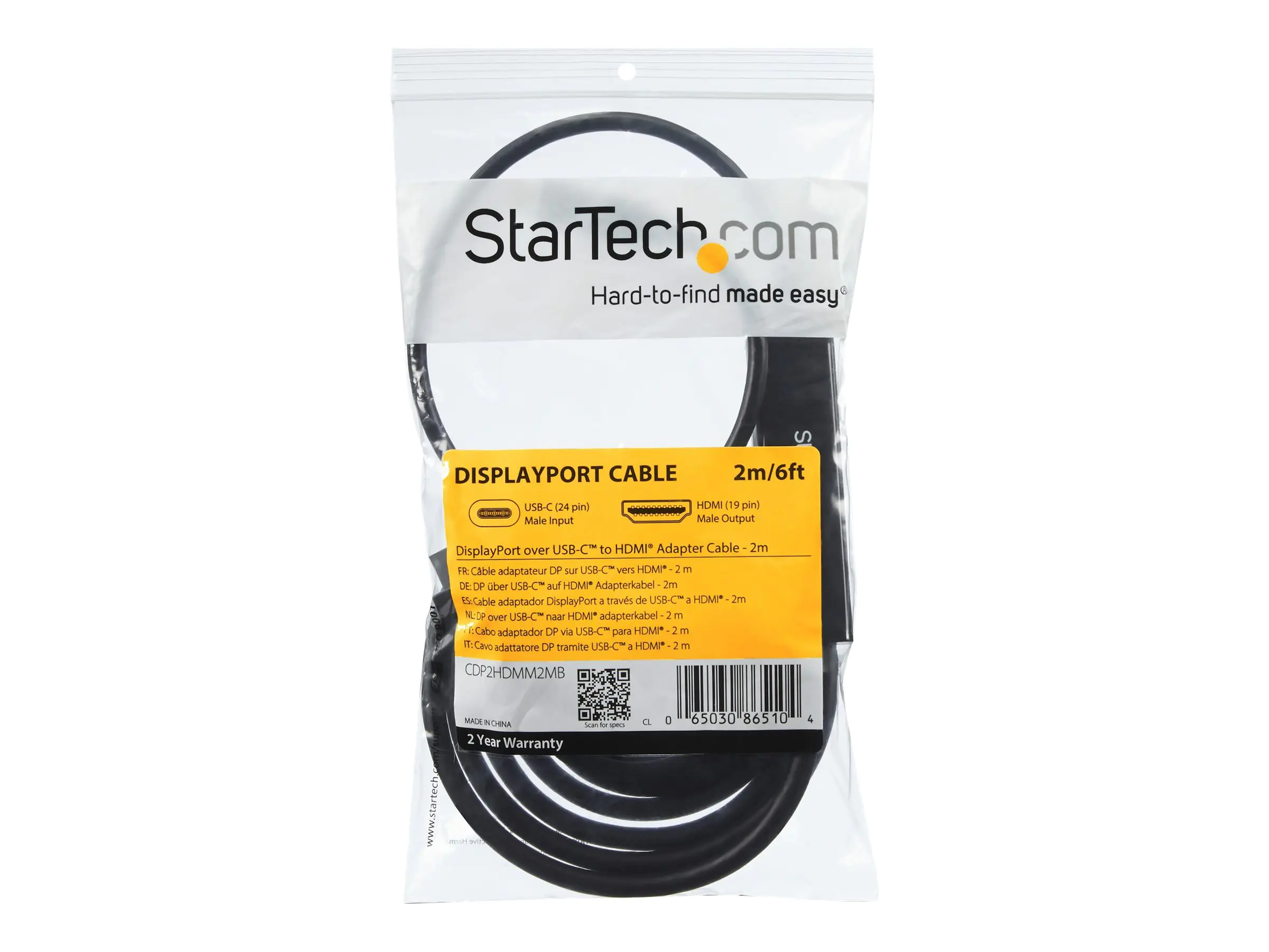StarTech.com StarTech USB C to HDMI Adapter Cable - USB Type-C CDP2HDMM2MB