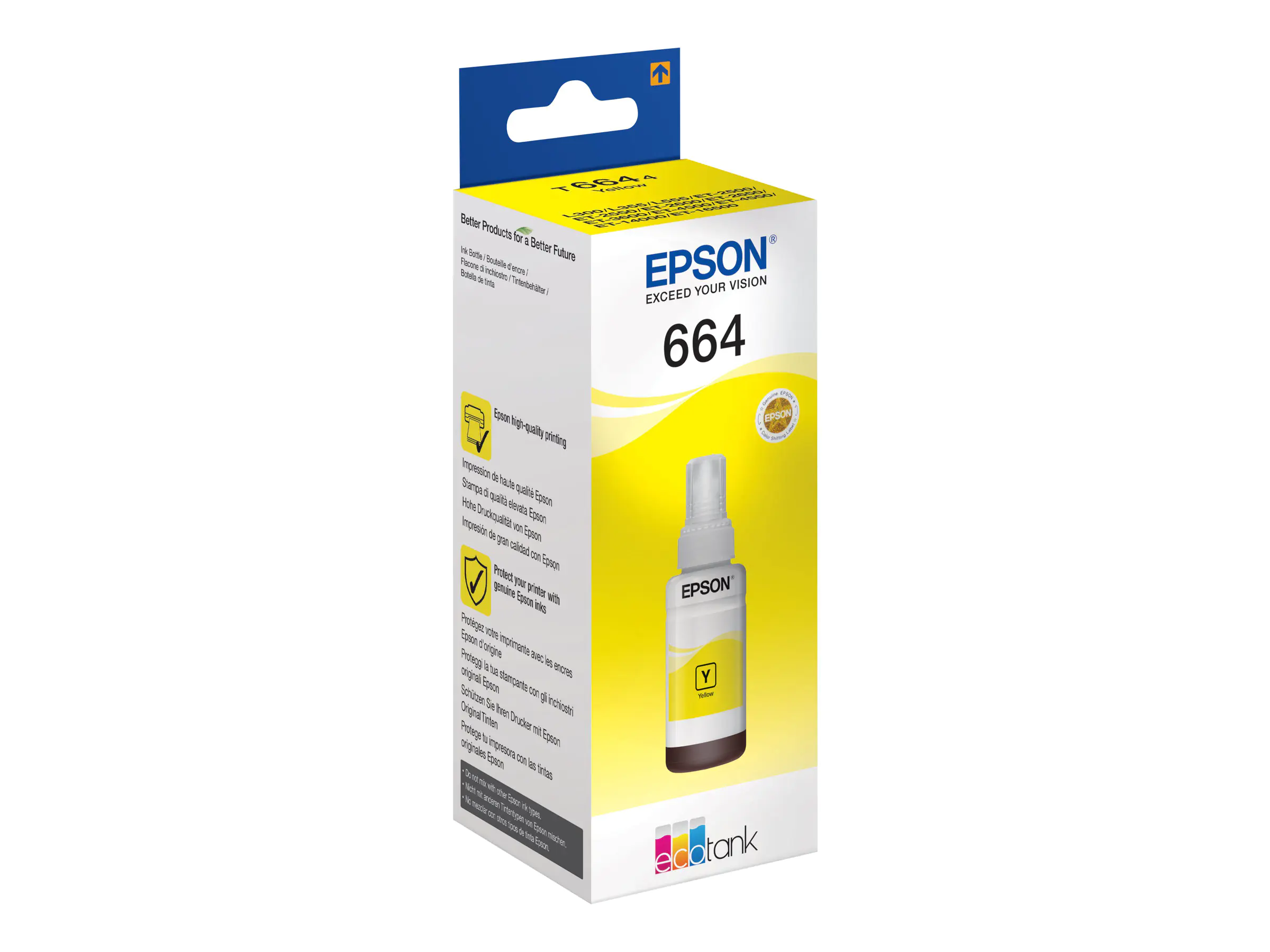 Epson T6644 - 70 ml - Gelb - Original - Nachfülltinte - für EcoTank ET-14000, ET-16500, ET-2500, ET-2550, ET-2600, ET-2650, ET-3600, ET-4500, ET-4550 Epson T6644 - 70 ml - Gelb - Original - Nachfülltinte - für EcoTank ET-14000, ET-16500, ET-2500, ET-2550, ET-2600, ET-2650, ET-3600, ET-4500, ET-4550