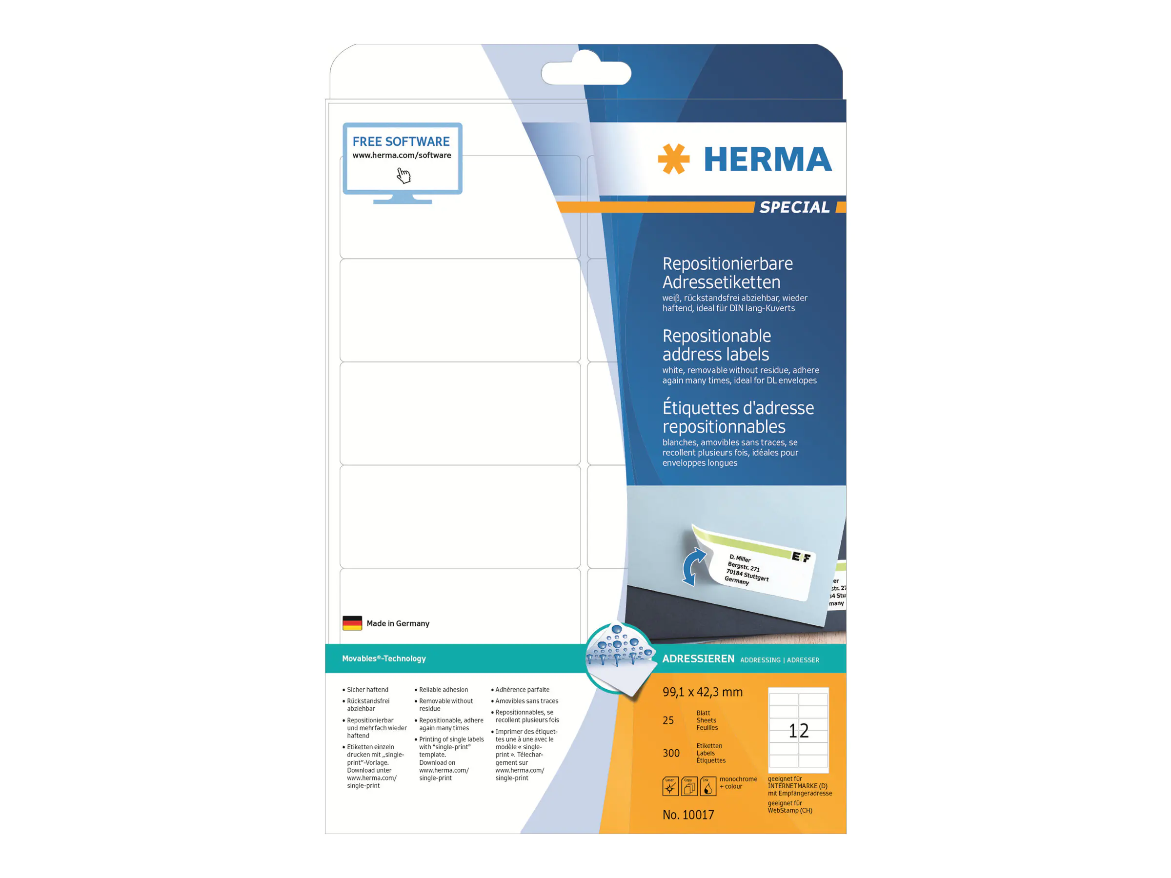 HERMA Special - Papier - matt - selbstklebend, neu positionierbar 10017