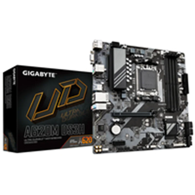 Gigabyte A620M DS3H - 1.0 - Motherboard - micro ATX - Socket AM5 - AMD A620 Chipsatz - USB 3.2 Gen 1, USB-C 3.2 Gen 1 - Gigabit LAN - Onboard-Grafik (CPU erforderlich)