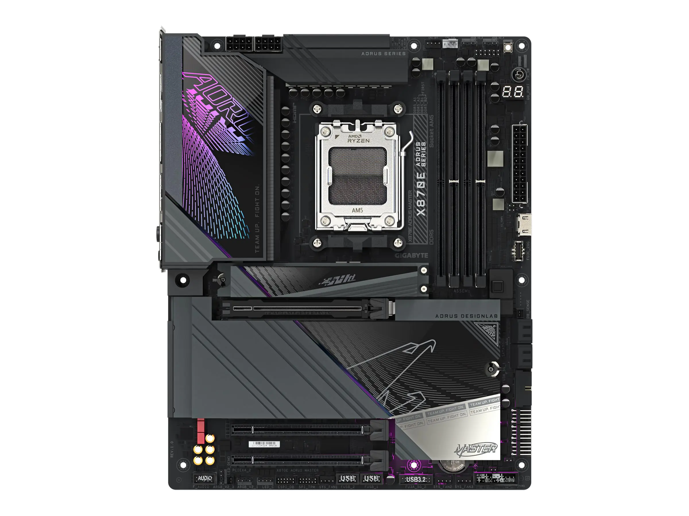 Gigabyte AORUS X870E MASTER - Motherboard - ATX - Socket AM5 - AMD X870E Chipsatz - USB-C 3.2 Gen 2x2, USB4, USB 3.2 Gen 1, USB 3.2 Gen 2 - 5 Gigabit Ethernet, Bluetooth, Wi-Fi 7 - Onboard-Grafik (CPU erforderlich) X870E AORUS MASTER