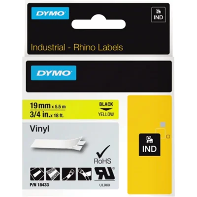 DYMO Schriftbandkassette Rhino ID1 18433 19mmx5,5m sw auf ge DYMO Schriftbandkassette Rhino ID1 18433 19mmx5,5m sw auf ge
