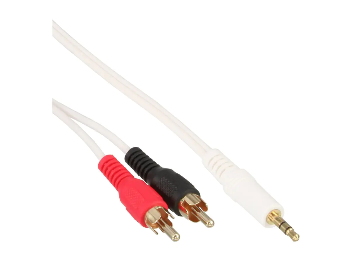 InLine Cinch/Klinke Kabel - 2x Cinch Stecker an 3,5mm Klinke Stecker - 1,5m 89934W