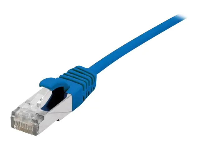 Dexlan - Patch-Kabel - RJ-45 (M) zu RJ-45 (M) - 3 m - 4.8 mm - SFTP - CAT 6a - halogenfrei, ohne Haken - Blau