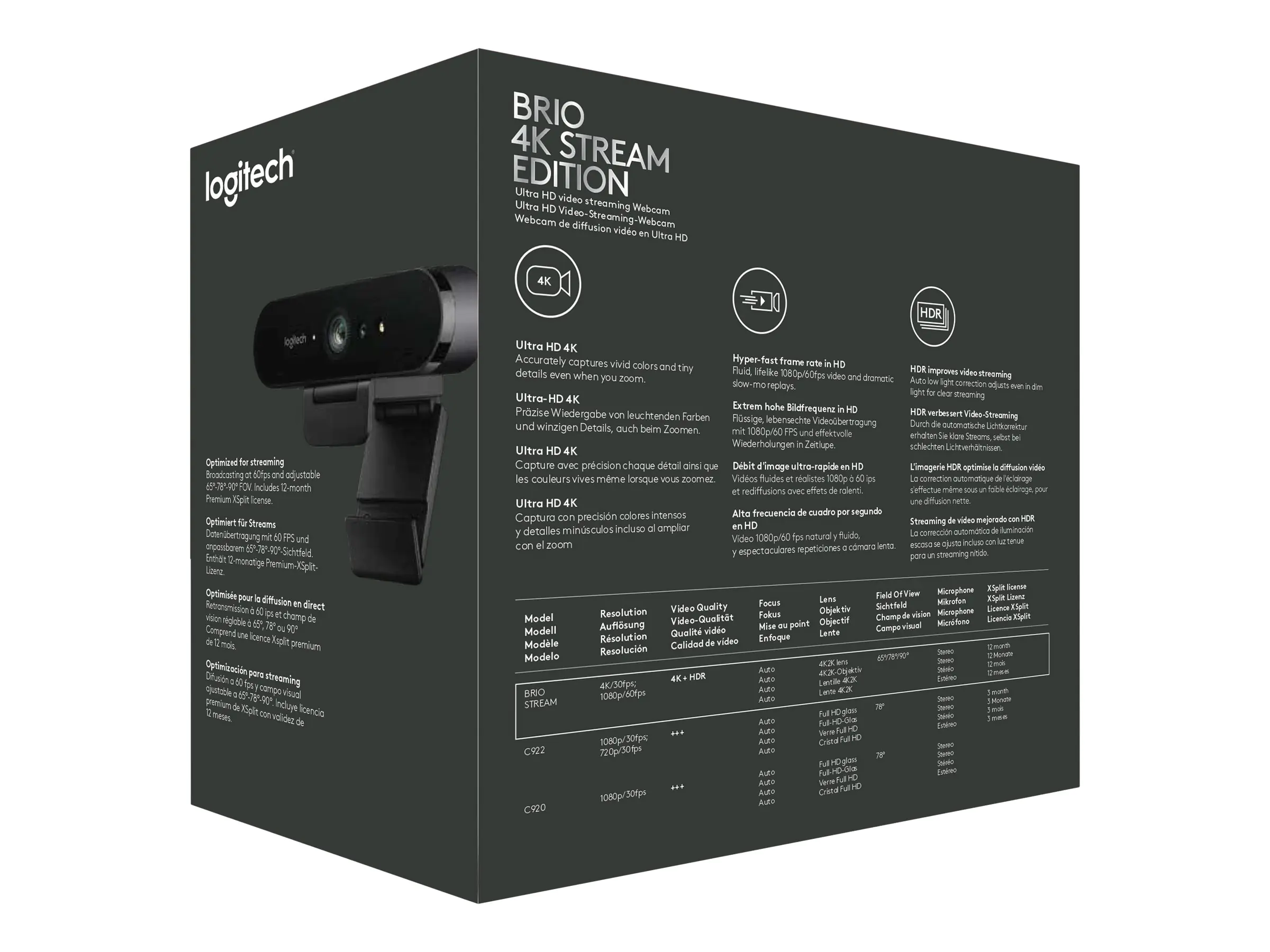 Logitech BRIO STREAM - Live-Streaming-Kamera 960-001194