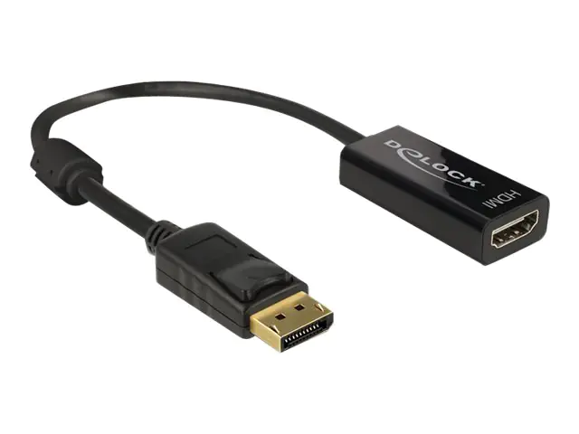 Delock - Videoadapter - DisplayPort männlich zu HDMI weiblich - 20 cm - Schwarz - 4K Unterstützung Delock - Videoadapter - DisplayPort männlich zu HDMI weiblich - 20 cm - Schwarz - 4K Unterstützung