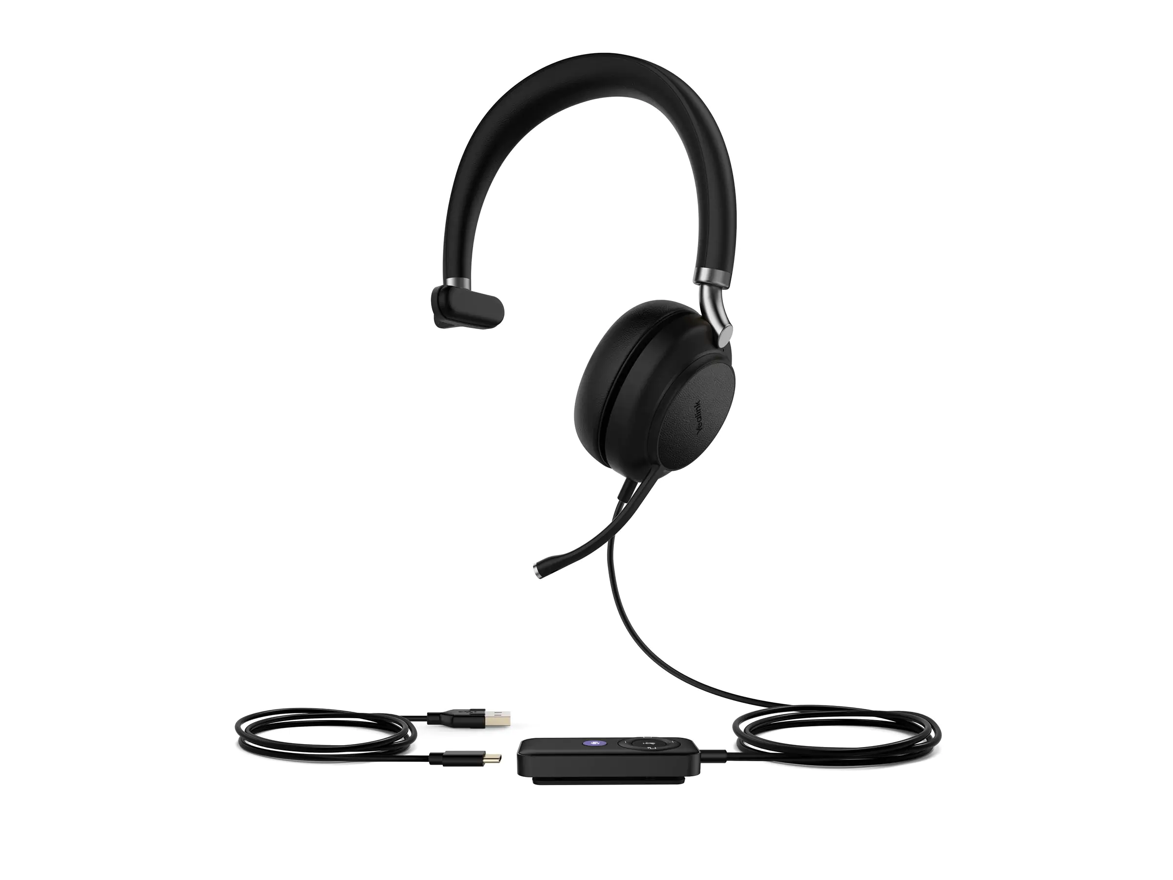 Yealink UH38 Mono - Headset - On-Ear - Bluetooth - kabellos, kabelgebunden - USB-A - Schwarz - Zertifiziert für Microsoft Teams