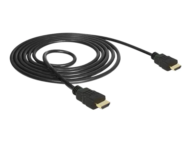 Delock - HDMI-Kabel mit Ethernet - HDMI männlich zu HDMI männlich - 1.5 m - Schwarz - 4K Unterstützung Delock - HDMI-Kabel mit Ethernet - HDMI männlich zu HDMI männlich - 1.5 m - Schwarz - 4K Unterstützung
