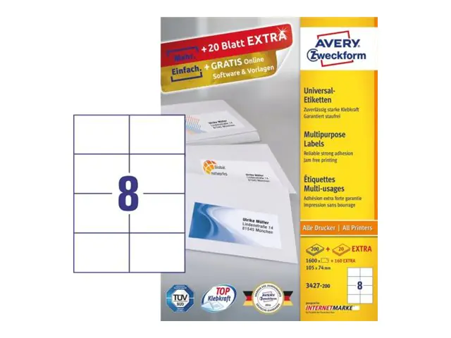 Avery Zweckform Etikett 3475-200 70x36mm weiß 5.280 St./Pack.