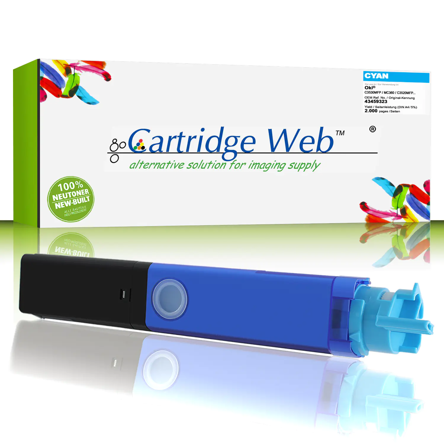 CartridgeWeb Toner kompatibel zu Oki 43459323 cyan 2.000 Seiten CartridgeWeb Toner kompatibel zu Oki 43459323 cyan 2.000 Seiten