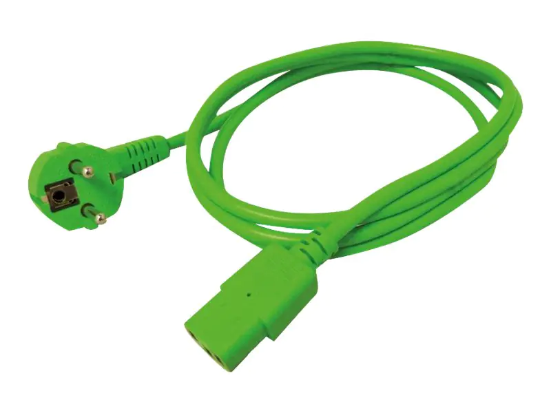 Roline - Stromkabel - CEE 7/7 (M) gewinkelt bis IEC 60320 C13 gerade - Wechselstrom 250 V - 10 A - 1.8 m - grün - Deutschland Roline - Stromkabel - CEE 7/7 (M) gewinkelt bis IEC 60320 C13 gerade - Wechselstrom 250 V - 10 A - 1.8 m - grün - Deutschland