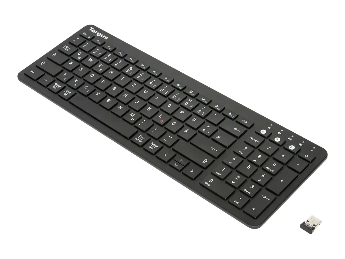 Targus - Tastatur - antimicrobial - kabellos - Bluetooth 5.1 - QWERTZ - Deutsch - Schwarz - B2B