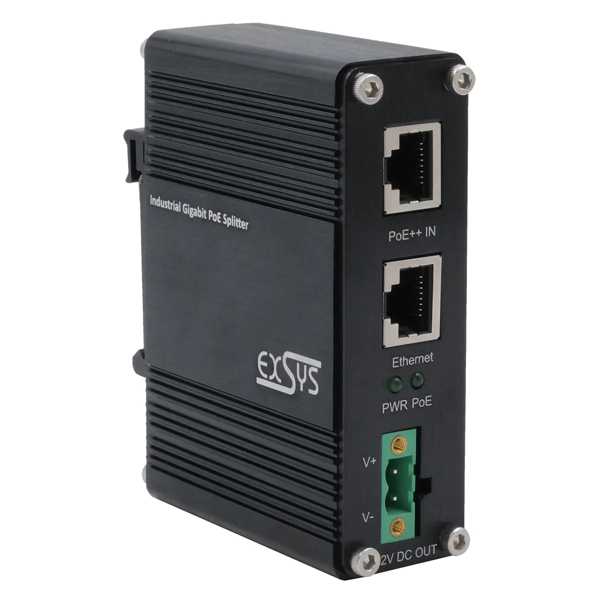 Exsys Industrie Ethernt PoE++ Splitter 802.3at 12VDC/36W 10/100/1000Mbps - Switch - 1 Gbps Exsys Industrie Ethernt PoE++ Splitter 802.3at 12VDC/36W 10/100/1000Mbps - Switch - 1 Gbps