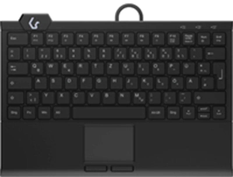 KeySonic KSK-5210ELU (DE) Mini Tastatur, Touchpad, Hintergrundbeleuchtung, schwarz, Kabelgebunden, USB, Membran Key Switch, QWERTZ, LED, Schwarz 60948