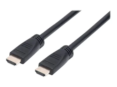 Manhattan HDMI Cable with Ethernet (CL3 rated, suitable for In-Wall use), 4K@60Hz (Premium High Speed), 8m, Male to Male, Black, Ultra HD 4k x 2k, In-Wall rated, Fully Shielded, Gold Plated Contacts, Lifetime Warranty, Polybag - Highspeed - HDMI-Kabel mit Manhattan HDMI Cable with Ethernet (CL3 rated, suitable for In-Wall use), 4K@60Hz (Premium High Speed), 8m, Male to Male, Black, Ultra HD 4k x 2k, In-Wall rated, Fully Shielded, Gold Plated Contacts, Lifetime Warranty, Polybag - Highspeed - HDMI-Kabel mit