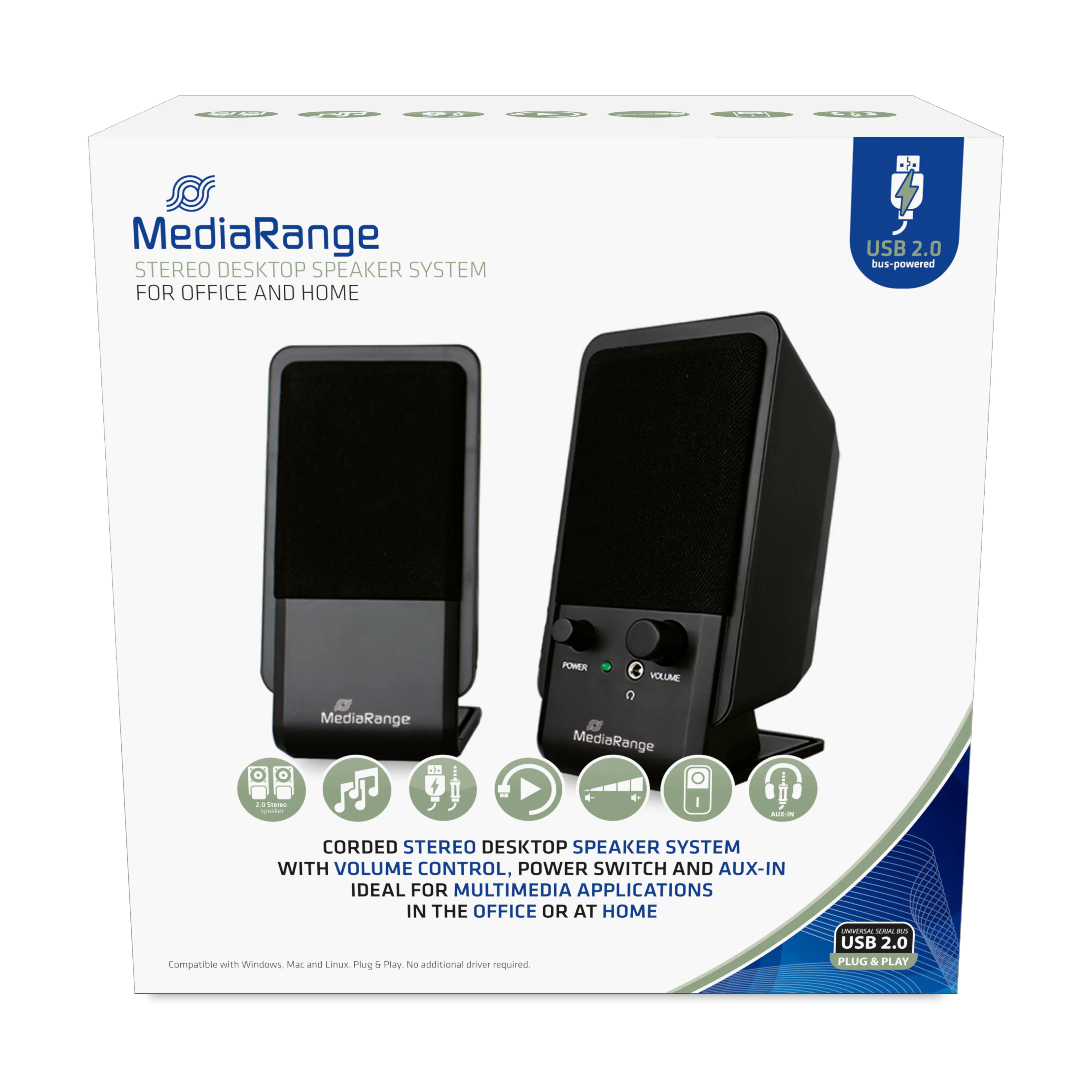MediaRange - Lautsprecher - für PC - 6 Watt (Gesamt) MediaRange - Lautsprecher - für PC - 6 Watt (Gesamt)