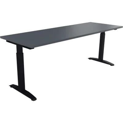 Schreibtisch Kufe Einzels. Quadrat B2000xT700xH650-850 an/Lavagrau Schreibtisch Kufe Einzels. Quadrat B2000xT700xH650-850 an/Lavagrau