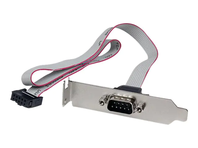 StarTech 1 Port Seriell DB9 Slotblech mit 10 Pin Pinheader Kabel 40cm - Low Profile - Serielles Bedienfeld - DB-9 (M) zu 10 PIN IDC (W) - 40.6 cm - Grau