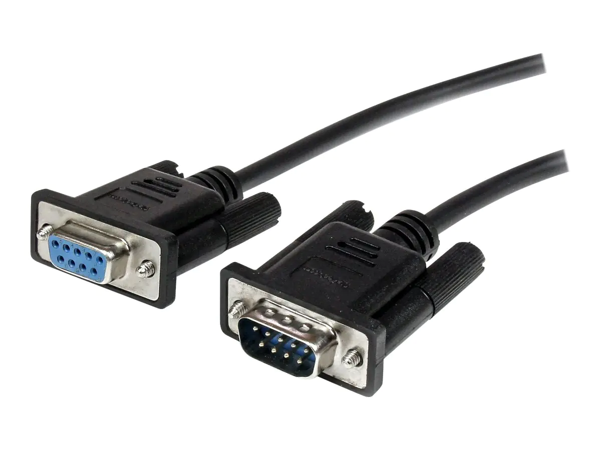 StarTech 1m DB9 Seriell RS232 Verlängerungskabel - RS 232 DB-9 Kabel Verlängerung- DB 9 (Stecker) RS-232 (Buchse) Schwarz - Serielles Verlängerungskabel - DB-9 (M) zu DB-9 (W) - 1 m - Schwarz - für P/N: 1P3FPC-USB-SERIAL, ICUSB2321F, ICUSB2324, ICUSB2324I