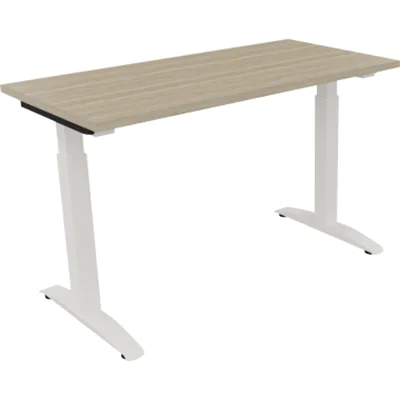 Schreibtisch Kufe Einzels. Quadrat B1200xT600xH650-850 ws/Eiche Natur Schreibtisch Kufe Einzels. Quadrat B1200xT600xH650-850 ws/Eiche Natur