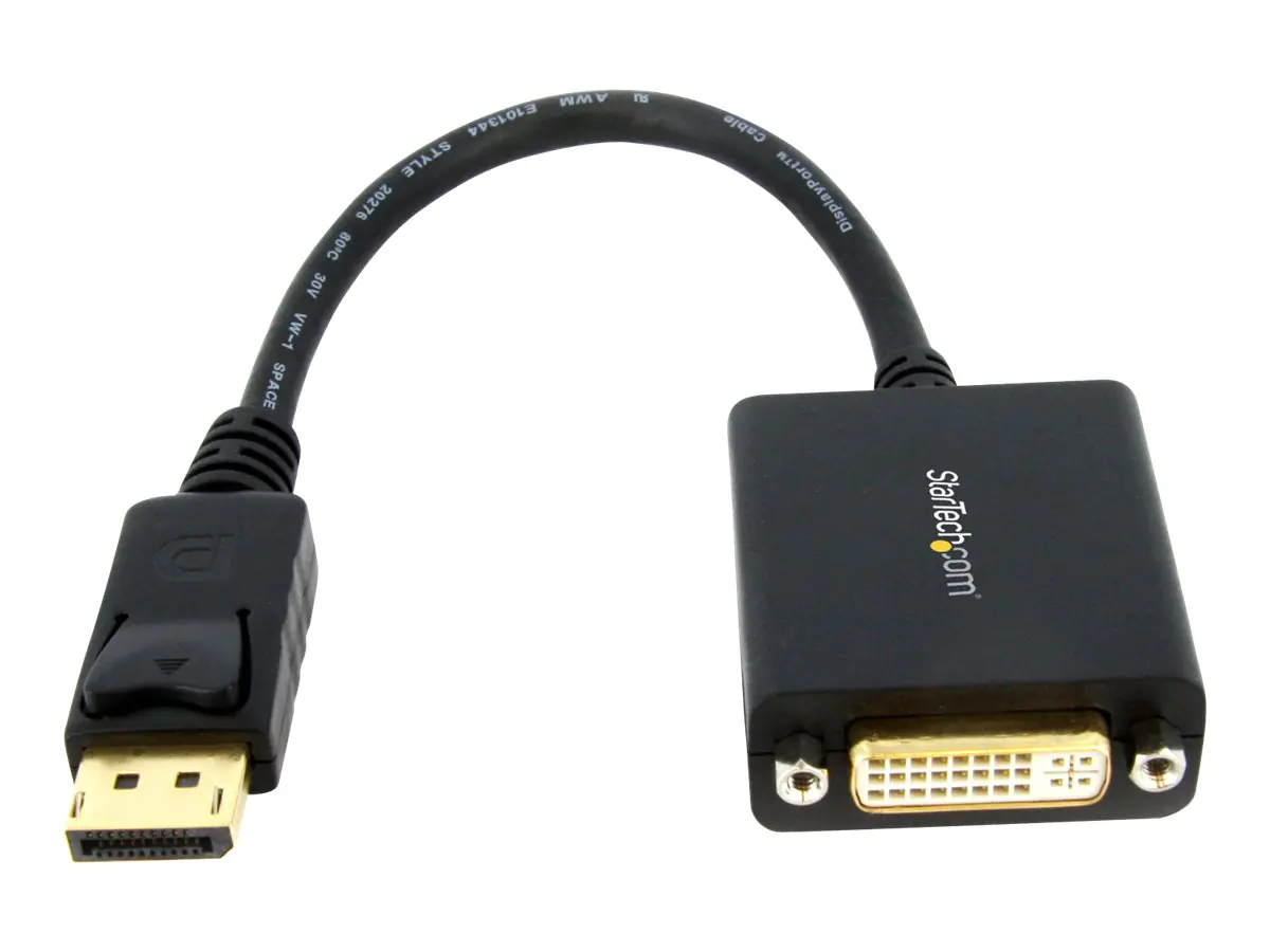 StarTech DisplayPort auf DVI Adapter - DP (Stecker) zu DVI-I (Buchse) Video -Konverter - maximale Auflösung 1920x1200 - DisplayPort-Adapter - DisplayPort (M) zu DVI-I (W) - 15.2 cm - Schwarz - für P/N: DK30C2DPEPUE, DK30C2DPPD, DK30C2DPPDUE, DK31C3HDPD, D StarTech DisplayPort auf DVI Adapter - DP (Stecker) zu DVI-I (Buchse) Video -Konverter - maximale Auflösung 1920x1200 - DisplayPort-Adapter - DisplayPort (M) zu DVI-I (W) - 15.2 cm - Schwarz - für P/N: DK30C2DPEPUE, DK30C2DPPD, DK30C2DPPDUE, DK31C3HDPD, D