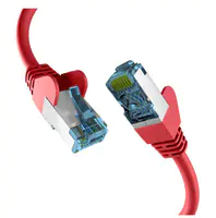 EFB-Elektronik - Patch-Kabel - RJ-45 (M) zu RJ-45 (M) - 5 m - 6 mm - S/FTP, PiMF - CAT 7 (Kabel) / CAT 6a (Anschlüsse) - geschirmt, halogenfrei, geformt, verseilt, Knickschutzmanschette, 10 Gigabit Ethernet, Steckerbelegung 1:1 - Rot