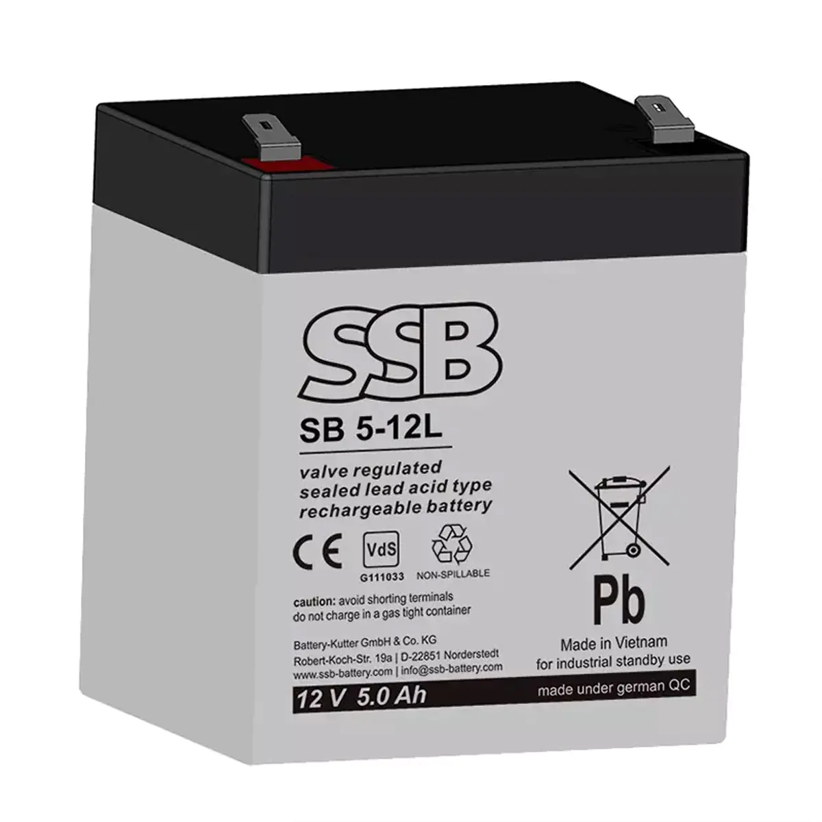 SSB-Electronic Spezial Batterie für USV 12V/5Ah SB5-12L
