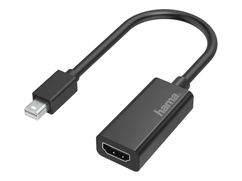 Hama - Videoadapter - Mini DisplayPort Stecker zu HDMI weiblich - Schwarz - 4K Unterstützung Hama - Videoadapter - Mini DisplayPort Stecker zu HDMI weiblich - Schwarz - 4K Unterstützung