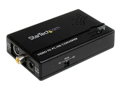StarTech Composite und S-Video auf VGA Video Konverter mit Scaler - VGA zu RCA (YPbPr) Adapter - 1600x1200 - Videokonverter - Composite Video, S-video - Component-Video, VGA - Schwarz - für P/N: SVA5M3NEUA