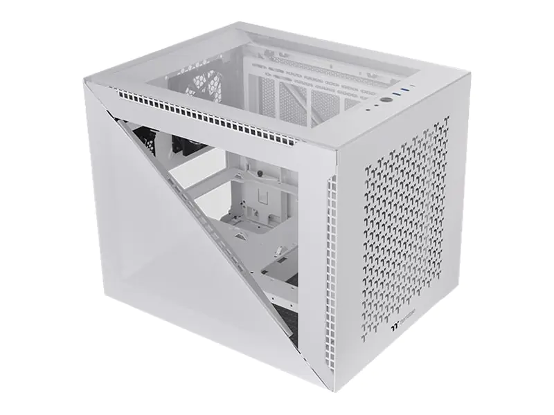 Thermaltake Divider 200 TG Air Snow - Micro-Case - micro ATX - Seitenteil mit Fenster (gehärtetes Glas) - keine Spannungsversorgung (PS/2) - weiß - USB/Audio