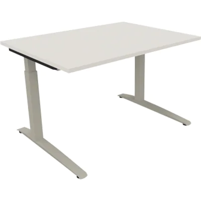Schreibtisch Kufe Einzels. Quadrat B1600xT700xH650-850 si/Weiß Schreibtisch Kufe Einzels. Quadrat B1600xT700xH650-850 si/Weiß