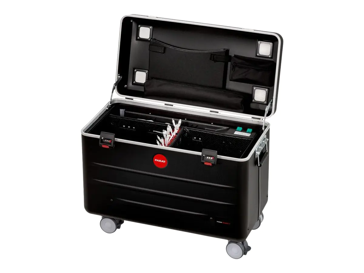 PARAT PARAPROJECT Case i16 KidsCover - Wagen (synchronisieren und laden) für 16 Tablets - verriegelbar - Aluminium, ABS-Kunststoff - Schwarz (up to 9.7") - Ausgang: 5 V