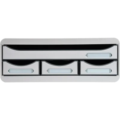 Exacompta Schubladenbox TOOLBOX Mini 4 Schubladen DIN A4 quer Polystyrol Gehäusefarbe: lichtgrau Farbe der Schublade: lichtgrau Exacompta Schubladenbox TOOLBOX Mini 4 Schubladen DIN A4 quer Polystyrol Gehäusefarbe: lichtgrau Farbe der Schublade: lichtgrau