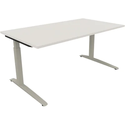 Schreibtisch Kufe Einzels. Quadrat B1600xT900xH650-850 si/Weiß Schreibtisch Kufe Einzels. Quadrat B1600xT900xH650-850 si/Weiß