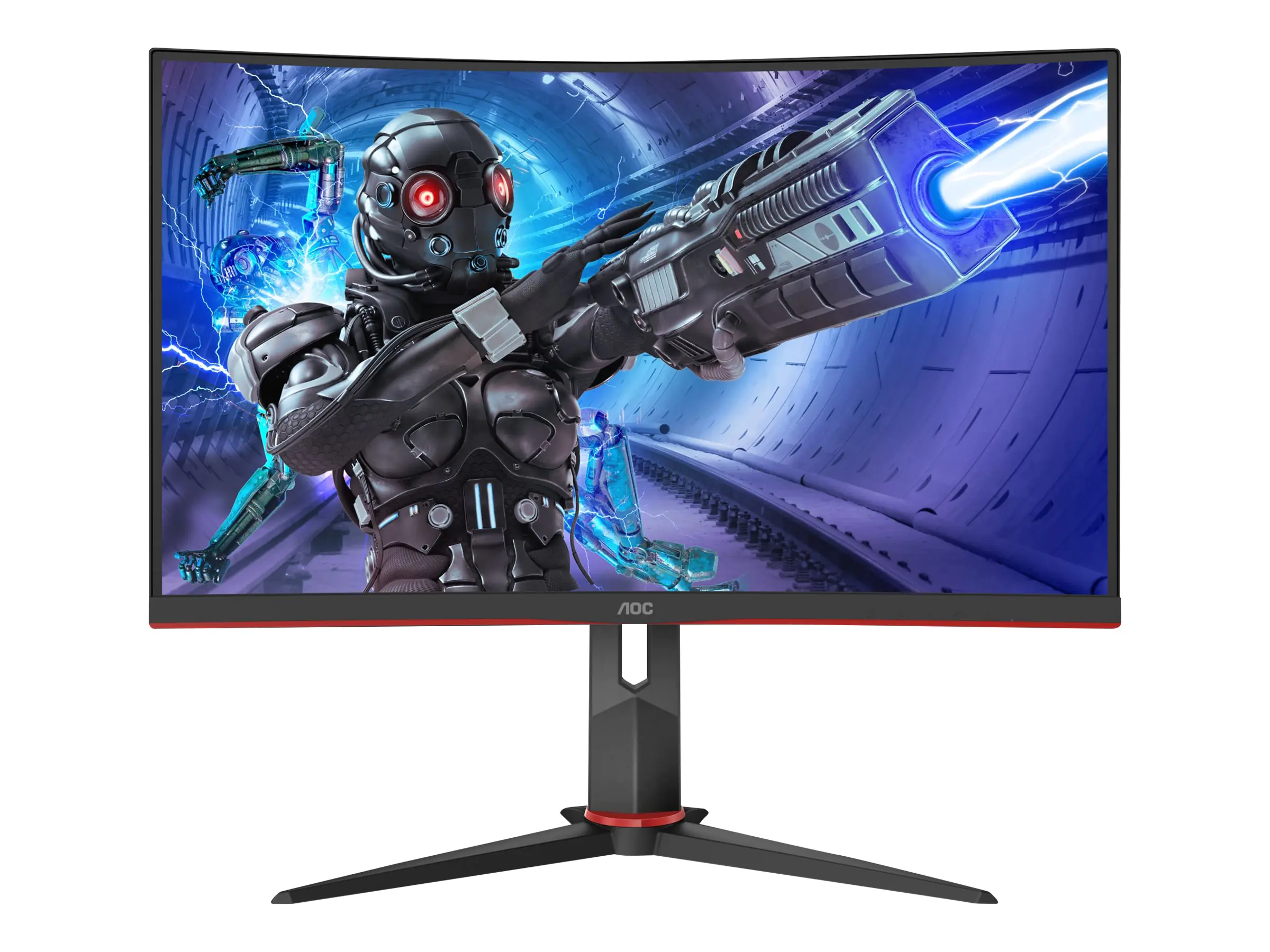AOC Gaming C27G2ZE/BK - G2 Series - LED-Monitor - Gaming - gebogen - 68.58 cm (27") (27" sichtbar) - 1920 x 1080 Full HD (1080p) @ 240 Hz - VA - 300 cd/m² - 3000:1 - 0.5 ms - 2xHDMI, DisplayPort - Lautsprecher - Textured Black, rot (Textur)