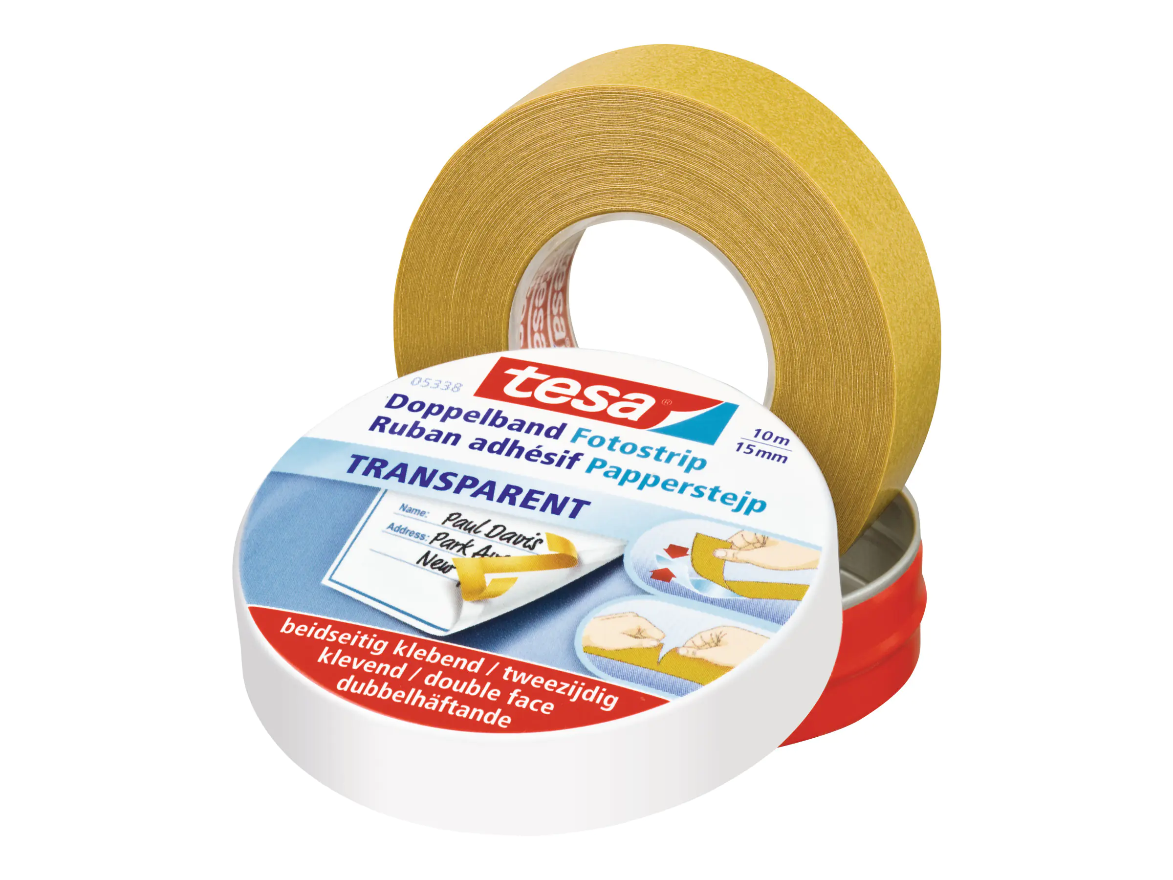 Tesa Doppelseitiges Klebeband - 15 mm x 10 05338-00000-01