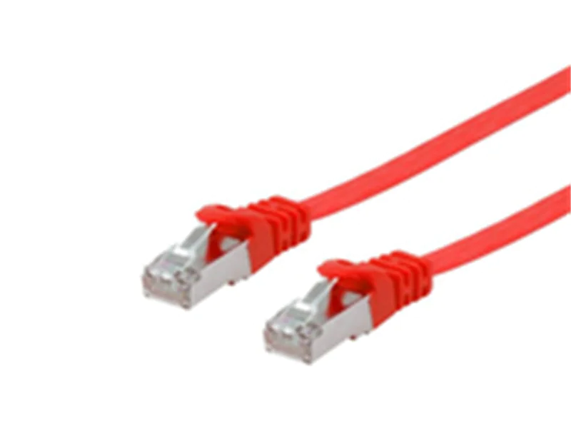 Equip Cat.6A U/FTP Flat Patchkabel, 0.5m, Rot, 0,5 m, Cat6a, U/FTP (STP), RJ-45, RJ-45, Rot 607627