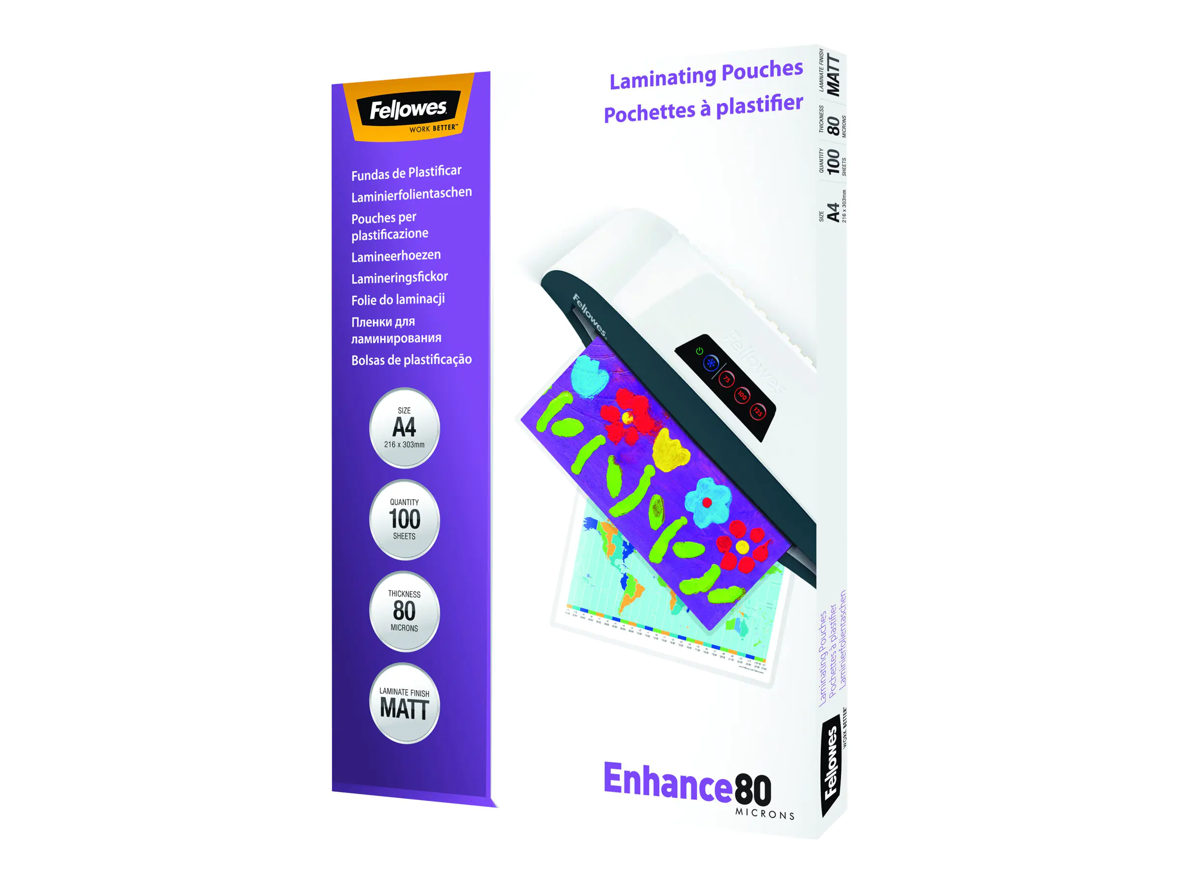 Fellowes 80 Mikron - 100er-Pack - Matte - A4 (210 x 297 mm) 5452103