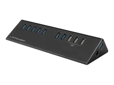 LC-Power LC-HUB-ALU-2B-10 - Hub - 7 x SuperSpeed USB 3.0 + 3 x SuperSpeed USB 3.0 (laden)