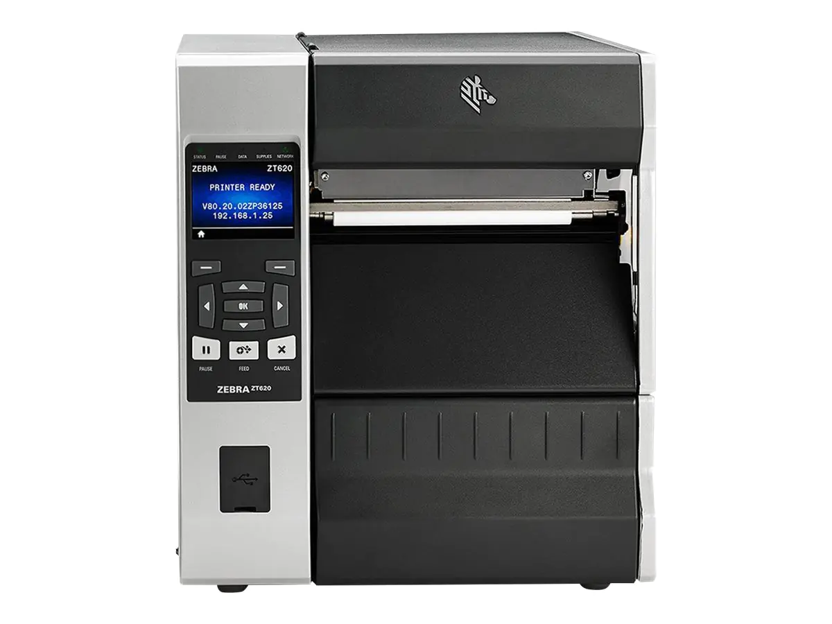 Zebra ZT620 - Etikettendrucker - Thermodirekt / Thermotransfer - Rolle (17,8 cm) - 203 dpi - bis zu 305 mm/Sek. - USB, seriell, Gigabit LAN, USB-Host, NFC, Bluetooth 4.0, Wi-Fi(ac) - Abrisskante